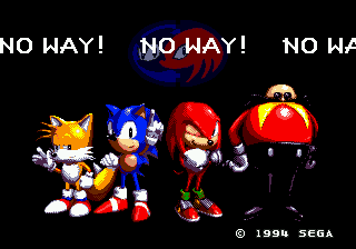Sonic the Hedgehog title screen for Sega Mega Drive